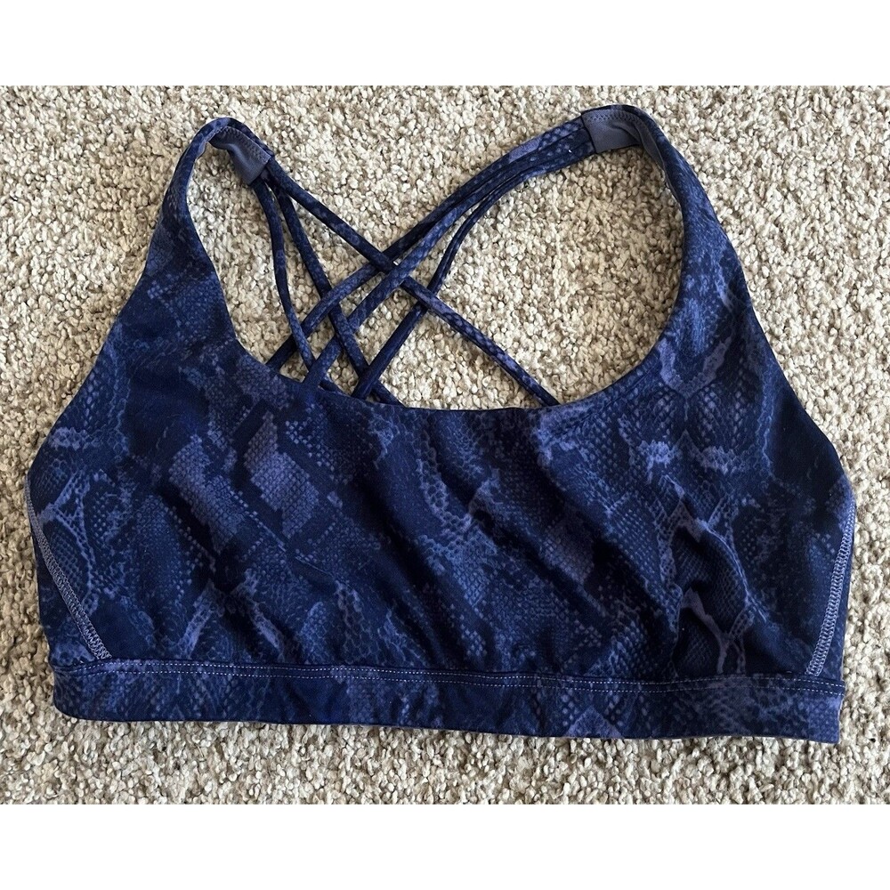 Women's Victoria's Secret Blue Snakeskin Sports Bra, Size Large